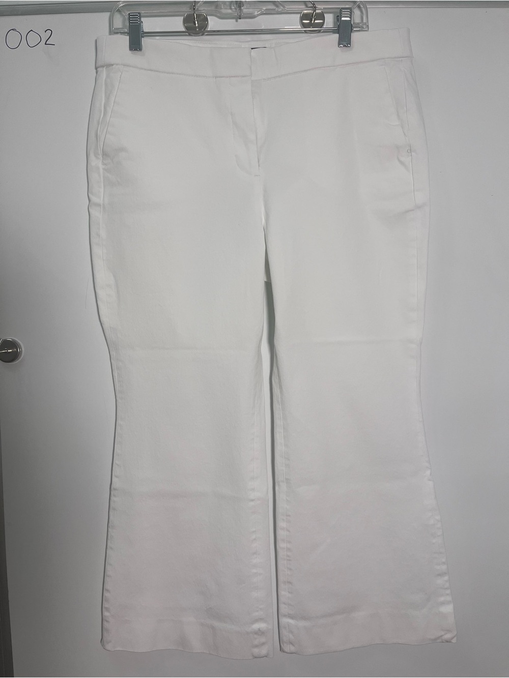J. Crew White Boot-Cut Stretch Pants